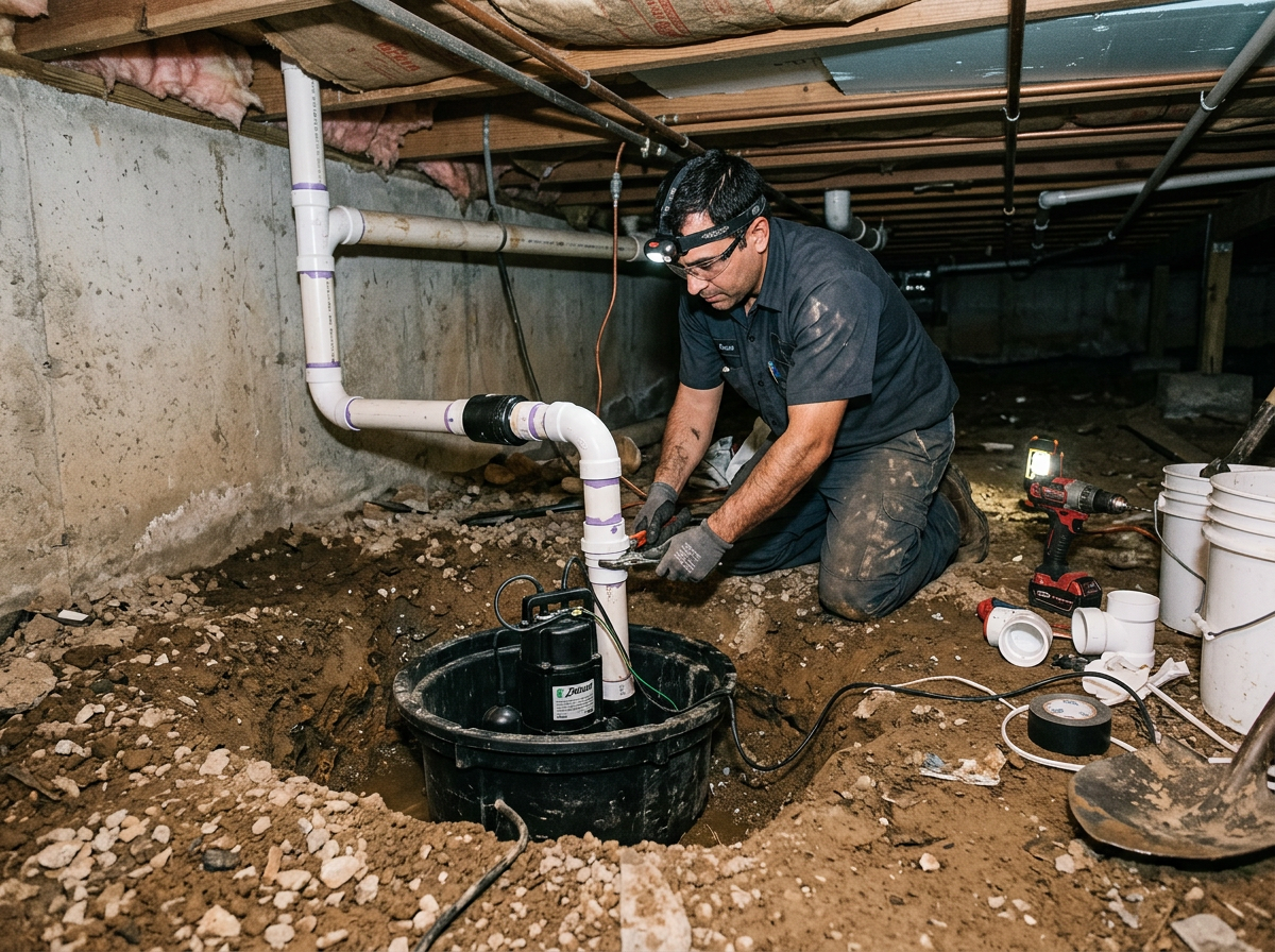 Crawl Space Sump Pump Installation in Columbia