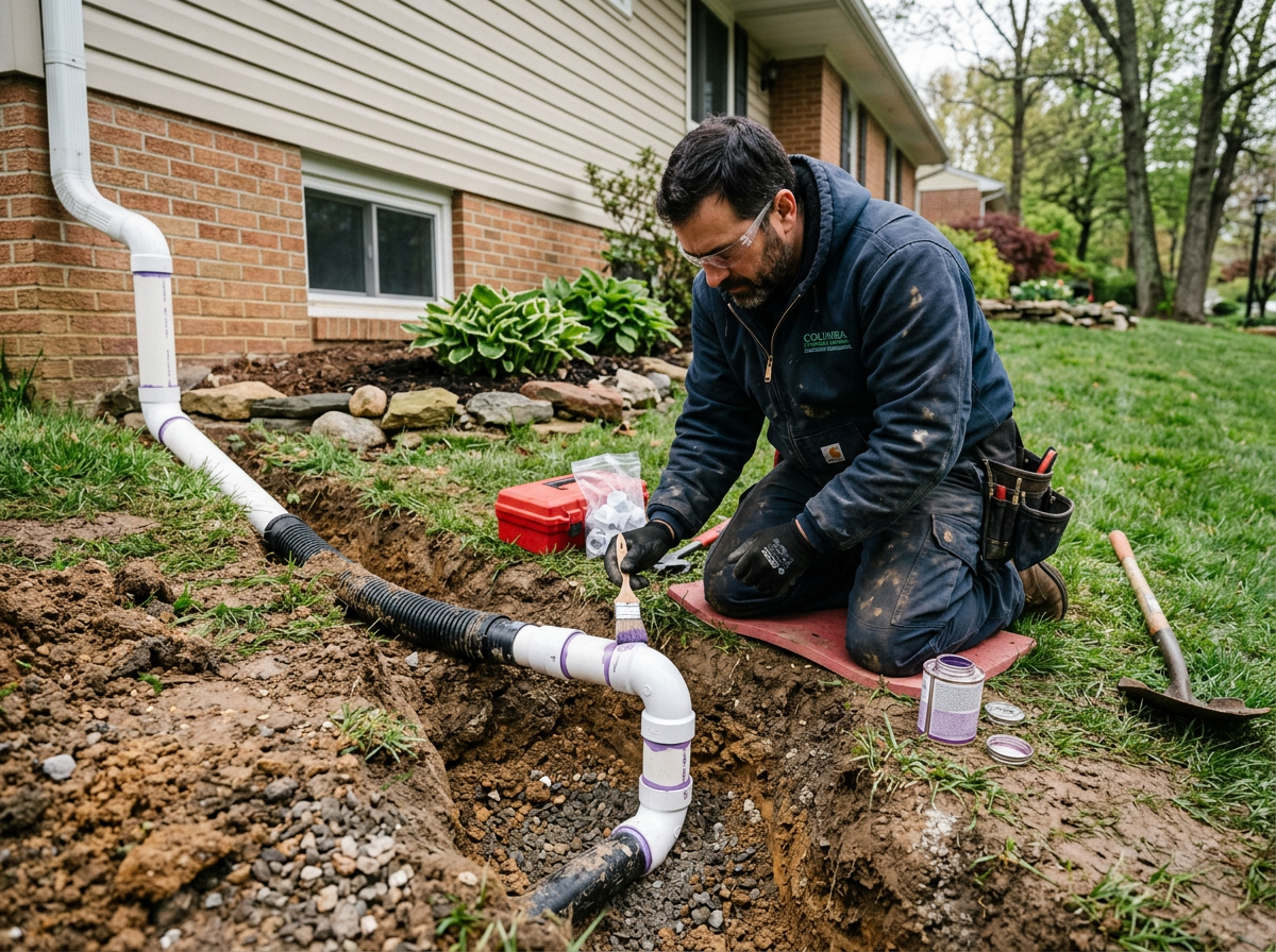 Sump Pump Discharge Line Repair in Columbia